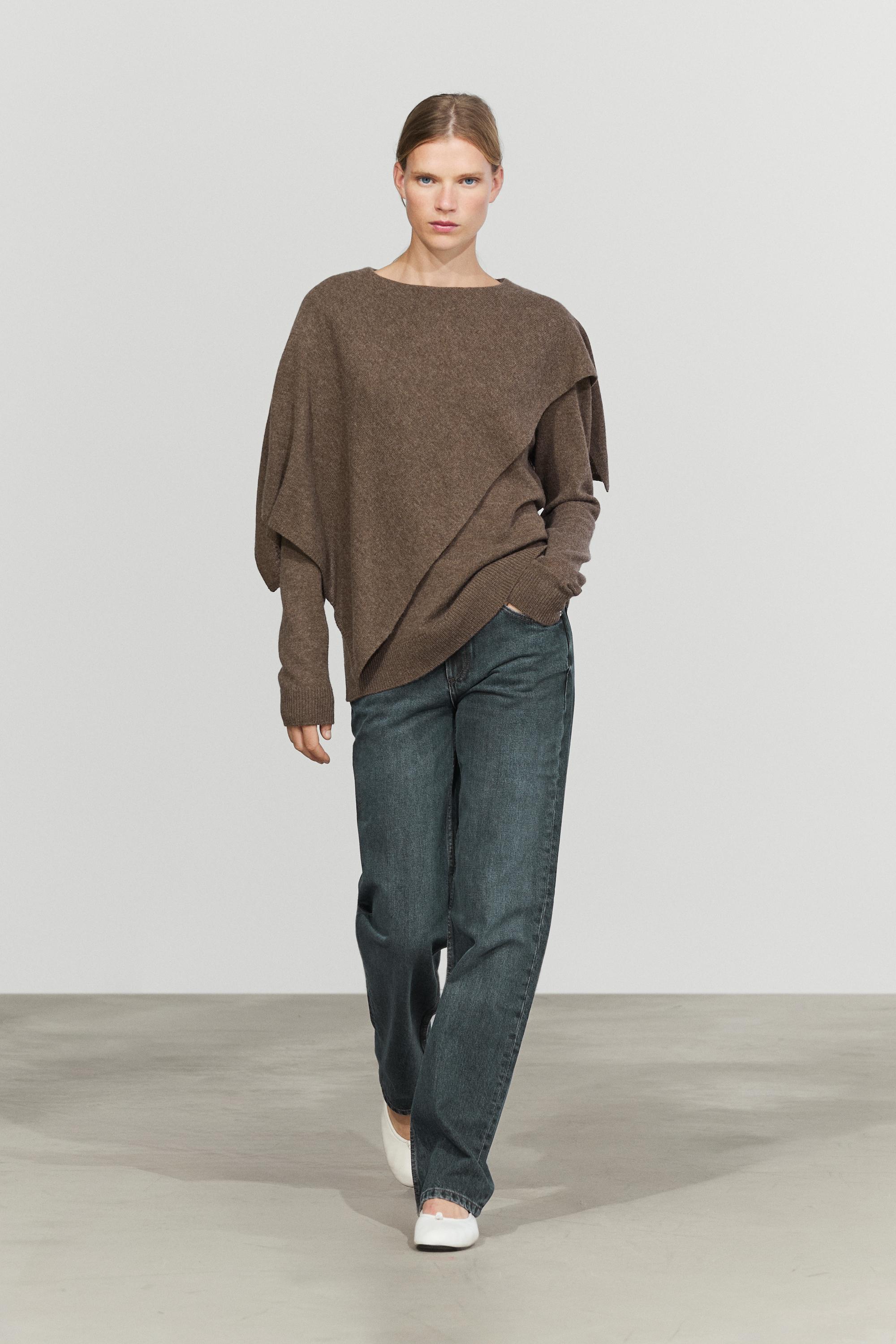 Pull cape en maille 100 % laine